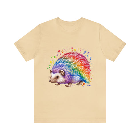 Rainbow Hedgehog - Short Sleeve Tee Soft Cream